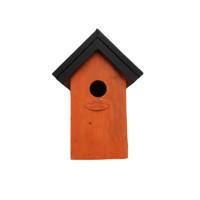 Houten Vogelhuisje/nestkastje 22 Cm - Zwart/oranje Dhz Schilderen Pakket - Vogelhuisjes - thumbnail