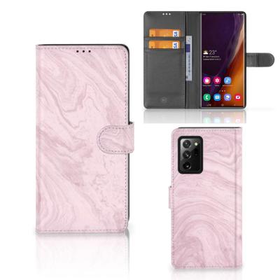 Samsung Galaxy Note20 Ultra | Bookcase | Marble Pink - Origineel Cadeau Vriendin Samsung Galaxy Note20 Ultra | Bookcase | Marble Pink - Origineel Cadeau Vriendin
