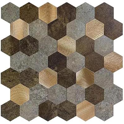 Zelfklevend Mozaïek Hexagon Koper