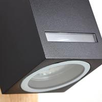 BRILLIANT - GALENI Buitenwandlamp - zwart/naturel - metaal/glas GU10 1x20W - thumbnail