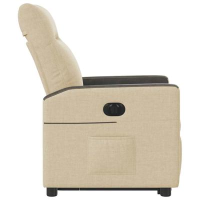 Sta-op-stoel elektrisch verstelbaar stof crèmekleurig