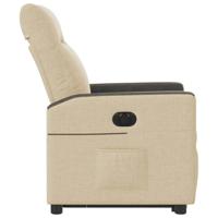 Sta-op-stoel elektrisch verstelbaar stof crèmekleurig - thumbnail