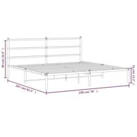 Bedframe met hoofdbord metaal wit 193x203 cm - thumbnail