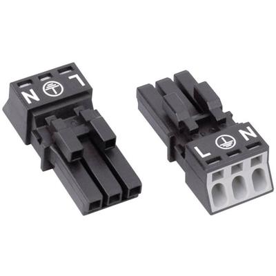 WAGO 890-203 Netstekker WINSTA MINI Bus, recht Totaal aantal polen: 2 + PE 16 A Zwart 1 stuk(s) WAGO 890-203 Netstekker WINSTA MINI Bus, recht Totaal aantal polen: 2 + PE 16 A Zwart 1 stuk(s)