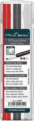 Pica Vullingenset | per 4x grafiet, wit, rood, | universeel | Big Dry 6045 | 12 stiften / set | 1 stuk - 6045 6045