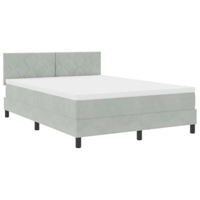 Boxspringbed met Matras met matras Lichtgrijs 140 x 200 cm Stof