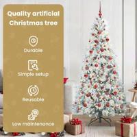 VidaXL Kunstmatige inklapbare kerstboom wit 180 cm pe en pvc - thumbnail