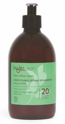 Najel Aleppo Zeep liquid laurier 20% pompfles 500 Milliliter