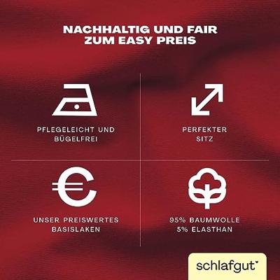 Schlafgut Schlafgut EASY Jersey Elasthan Hoeslaken M - 120x200 - 130x220 285 Red Deep - thumbnail