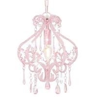 VidaXL Plafondlamp met kralen rond e14 roze - thumbnail