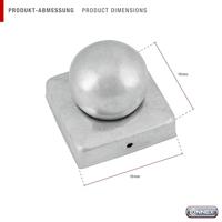 Connex Paalkapje 70X70Mm Met Kogel Vz - HV4292 - thumbnail