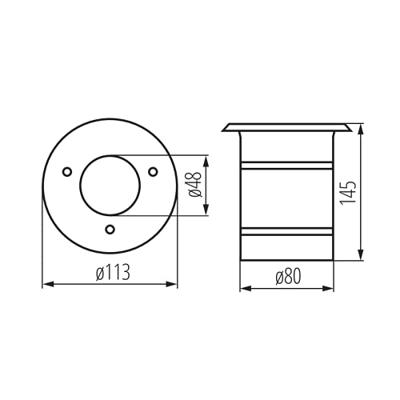 Kanlux BERG DL-10O 7172 Vloerlamp (inbouw) Par 16, GU10 LED RVS Kanlux BERG DL-10O 7172 Vloerlamp (inbouw) Par 16, GU10 LED RVS
