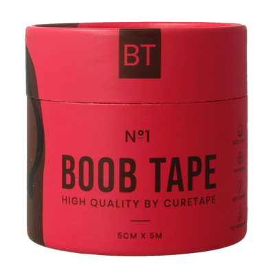 Cure Tape Boobtape no 1 incl. nipple covers - 5cm x 5m blac 1 Stuks
