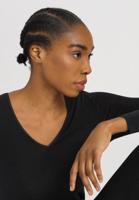 Hanro Dames ski ondergoed Wol & Zijde V-hals shirt zwart 071418 - thumbnail