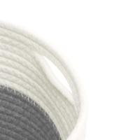 VidaXL Opbergmanden 2 st ø 24x18 cm katoen grijs en wit - thumbnail