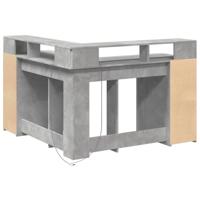 Bureau met LED-verlichting 130x130x91 cm hout betongrijs - thumbnail