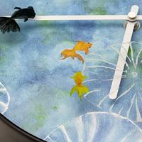 NeXtime NE-3312 Wandklok Visvijver 30 cm Blauw/Zwart - thumbnail