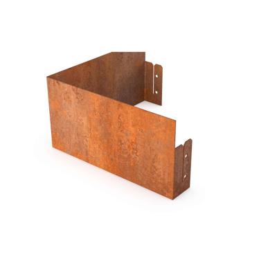 Afboording Cortenedge Cortenstaal binnenhoek 30x30cm 29cm hoog zonder rand Geroba - Geroba