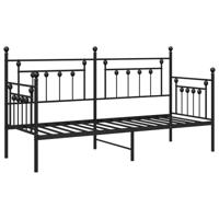 Bedframe voor een daybed met hoofdeinde Zwart 75 x 190 cm Staal - thumbnail