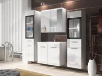 Complete badkamerset MADRID 8 deuren wit/hoogglans wit - thumbnail