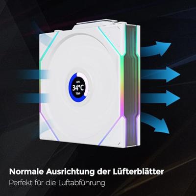 Lian Li Lian Li UNI FAN TL Wireless LCD Lüfter, ARGB, PWM - 120 mm, weiß PC-ventilator Wit (b x h x d) 120 x 28 x 124 m Lian Li Lian Li UNI FAN TL Wireless LCD Lüfter, ARGB, PWM - 120 mm, weiß PC-ventilator Wit (b x h x d) 120 x 28 x 124 m