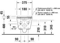Duravit SensoWash D-Neo douchewc compact rimless diepspoel 37.8x57.7cm met closetzitting wit 654000012004300 - thumbnail