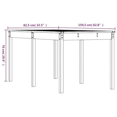 Tuintafel 159,5x82,5x76 cm massief grenenhout wit