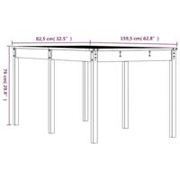 Tuintafel 159,5x82,5x76 cm massief grenenhout wit - thumbnail