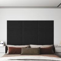 Wandpanelen 12 st 2,16 m 60x30 cm stof zwart - thumbnail