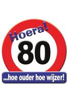 Kroonschild verkeersbord 80 jaar 50cm - thumbnail