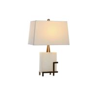 Bureaulamp DKD Home Decor Wit Gouden Metaal 60 W 220 V 40 x 23 x 62 cm - thumbnail