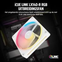 Corsair LX140-R RGB iC PC-ventilator Wit (b x h x d) 140 x 140 x 20 mm - thumbnail