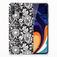 Samsung Galaxy A60 | TPU Case | Black Flowers - thumbnail