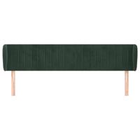 Hoofdbord met randen 83x23x118/128 cm fluweel donkergroen - thumbnail