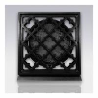 Weckx Deurrooster Retro Vierkant Aansluiting 15 cm - Zwart - thumbnail