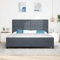 Bedframe fluweel donkergrijs 200x200 cm - thumbnail