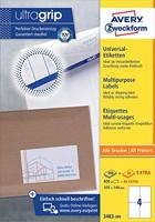 Avery Zweckform 3483, Universele etiketten, Ultragrip, wit, 100 vel, 4 per vel, 105 x 148 mm - thumbnail