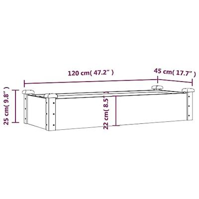 VidaXL Plantenbak verhoogd met voering 120x45x25 cm vurenhout bruin VidaXL Plantenbak verhoogd met voering 120x45x25 cm vurenhout bruin