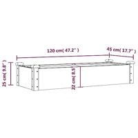 VidaXL Plantenbak verhoogd met voering 120x45x25 cm vurenhout bruin - thumbnail