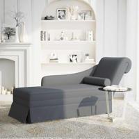 Chaise longue met bolster&rechterarmleuning fluweel donkergrijs - thumbnail