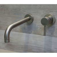 Inbouw Wastafelmengkraan Wandbevestiging Luca Sanitair Bongio Geborsteld Nikkel 22 cm Luca Sanitair - thumbnail