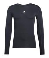 adidas Techfit Ondershirt Lange Mouwen Zwart Wit - thumbnail