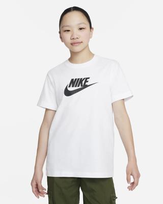Nike Sportswear T-Shirt Meisjes Wit/Zwart - Maat 152 - Kleur: WitZwart | Soccerfanshop