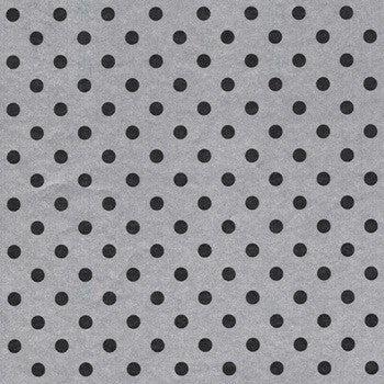 Cadeaupapier - Geschenkpapier - Black dots on silver ribbed 50 cm
