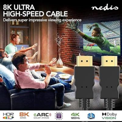Nedis Ultra High Speed HDMI-Kabel 8K@60Hz 48 Gbps 1 m Zwart