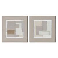 Schilderij Home ESPRIT Bruin Beige Abstract Stads 62 x 3,2 x 62 cm (2 Stuks) - thumbnail