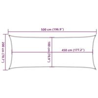 VidaXL Zonnezeil 160 g/m² rechthoekig 2x5 m hdpe lichtgrijs - thumbnail