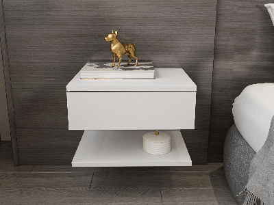 Zwevend nachtkastje VIVIENNE 45 cm wit Zwevend nachtkastje VIVIENNE 45 cm wit