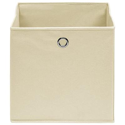 Opbergboxen 10 st 32x32x32 cm stof crmekleurig Opbergboxen 10 st 32x32x32 cm stof crmekleurig
