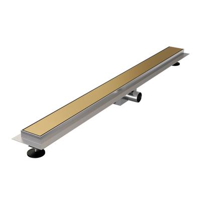 Brauer Douchegoot - 90x7.5cm - vloerflens - tegelinlegrooster omkeerbaar - RVS - geborsteld goud DR-MRF90GG Brauer Douchegoot - 90x7.5cm - vloerflens - tegelinlegrooster omkeerbaar - RVS - geborsteld goud DR-MRF90GG